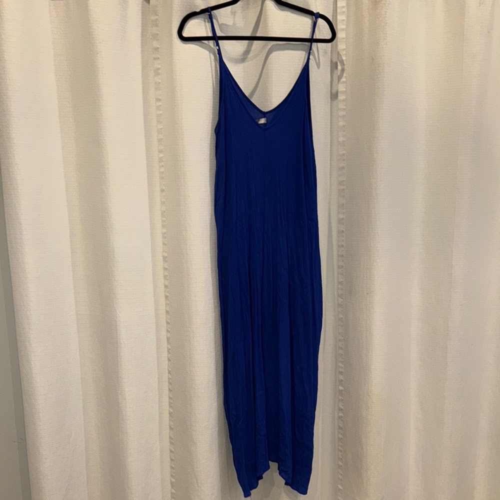 Women's V-Neck Slip Maxi Dress - Blue